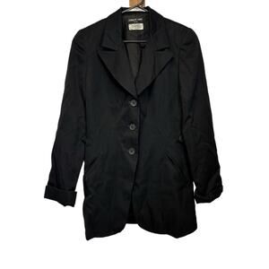 Vintage Philippe adec Paris Black Long Sleeve Button Blazer Size 38